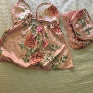 Blush pink floral night pajama set